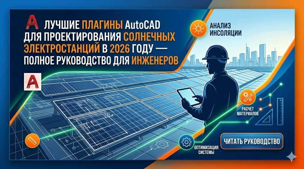 Лучшие плагины AutoCAD для проектирования солнечных электростанций в 2026 году