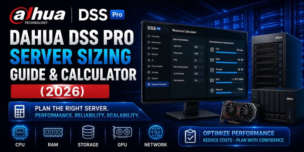 Dahua DSS Pro Server Sizing Guide & Calculator (2026)