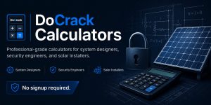Free Engineering Calculators — CCTV, PoE, Server Sizing & Solar Tools