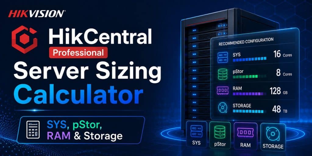 HikCentral Professional Server Sizing Calculator – SYS, pStor, RAM & Storage