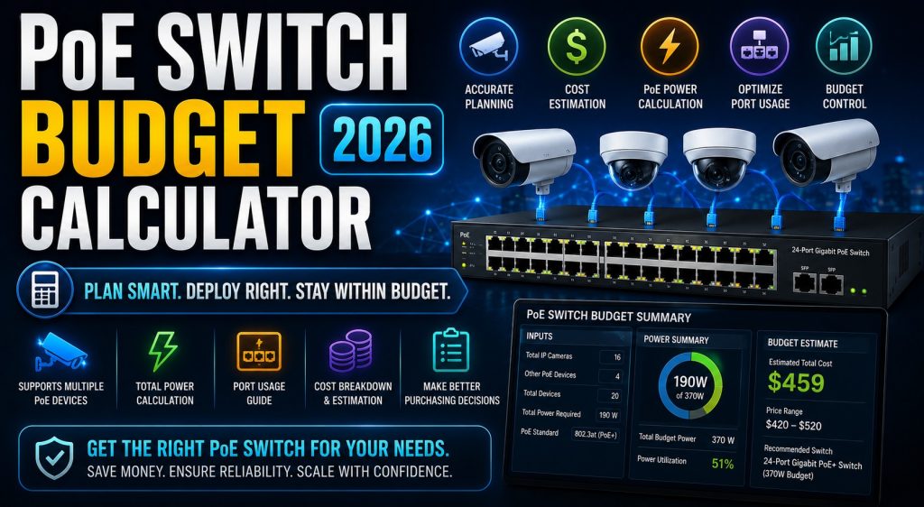 PoE Switch Budget Calculator 2026 — Free PoE Planning Tool