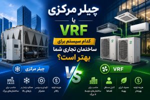 چیلر مرکزی یا VRF — کدام سیستم برای ساختمان تجاری شما بهتر است؟ راهنمای جامع انتخاب با تحلیل انرژی