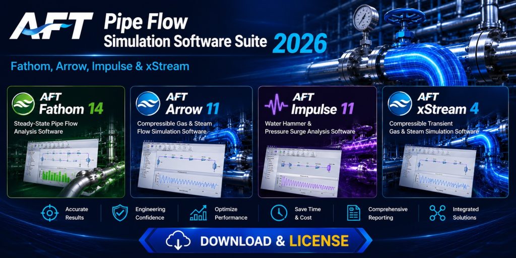 AFT Pipe Flow Simulation Software Suite 2026 — Fathom, Arrow, Impulse & xStream
